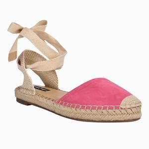 Nine West Mage Ankle Wrap Flat Sandals - Pink/Brown - Ireland (SU4178902)